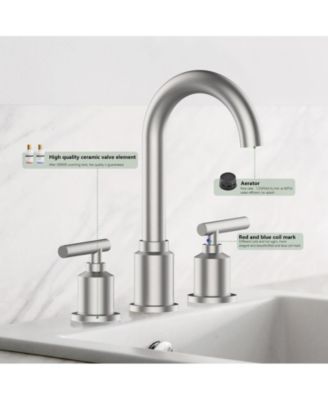 Garmin Bathroom Faucet, Bathroom Sink Faucet, 8 Inch Bathroom Faucet for Sink 3 Hole with Stainless Steel Pop-up Drain for Your Bathroom