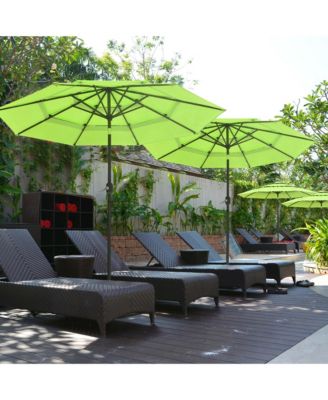 10 Ft 3 Tier Patio Umbrella with Crank Handle Push to Tilt  Yard Outdoor