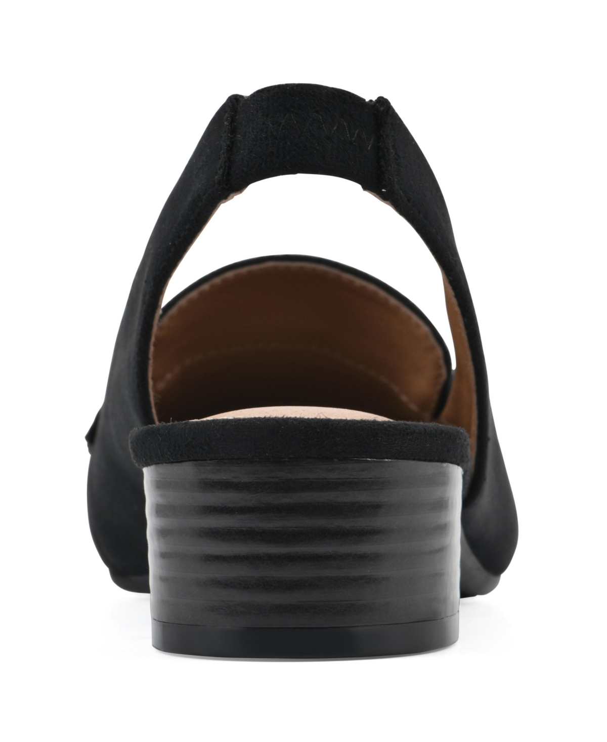 White Mountain Boreal Low Heel Slingbacks In Black Fabric