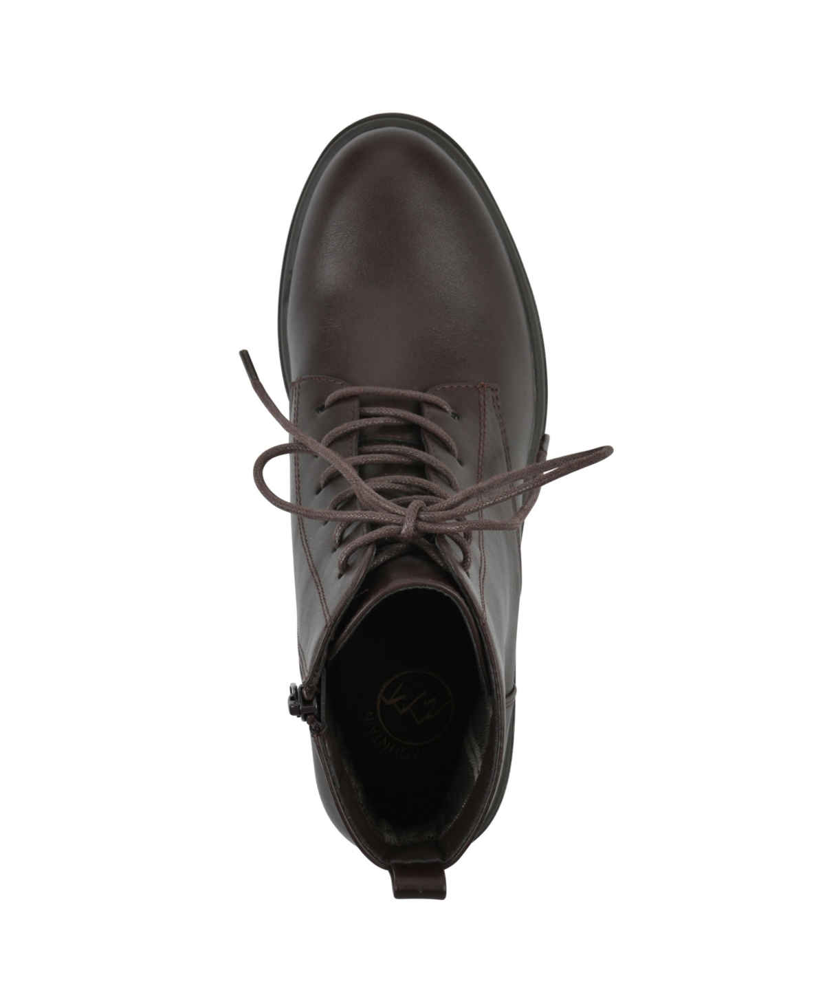 White Mountain Women's Tappy Lug Sole Combat Boots In Brown Smooth