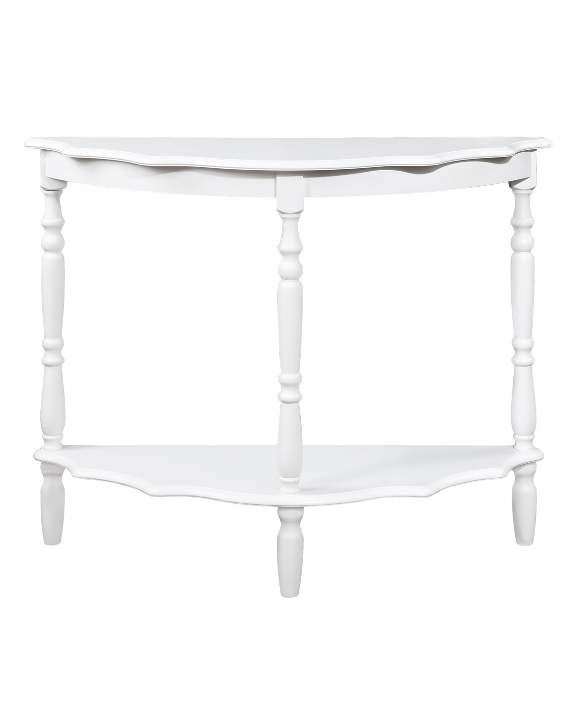 Slickblue 42'' Retro Circular Curved Half-Moon Console Table; Stylish Cloud Design with Open Shelf