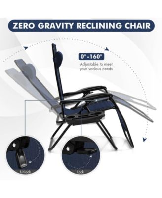 Outdoor Folding Zero Gravity Reclining Lounge Chair