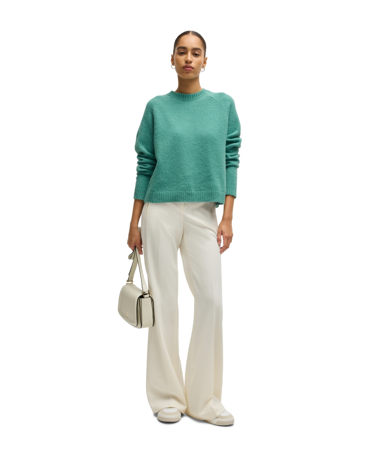 Hugo Boss Boss By  Women's Crew-neck Sweater In Open Green
