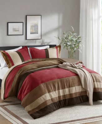 Boulder Stripe Micro Suede 3-Pc. Comforter Set, Full/Queen