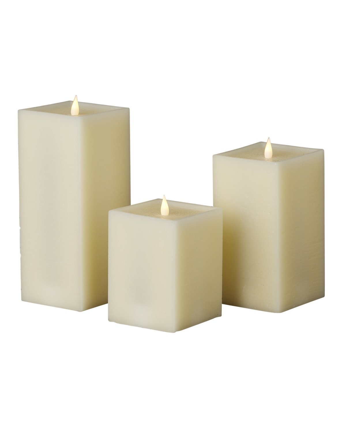 Seasonal Classic Motion Flameless Square Candle, 3-Pc. Set