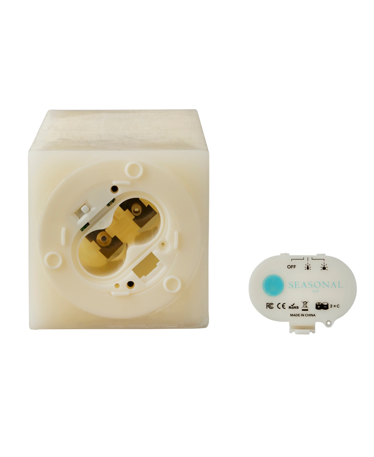 Seasonal Classic Motion Flameless Square Candle, 4x6