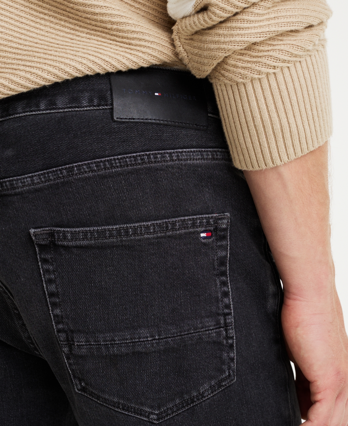 Shop Tommy Hilfiger Men's Denton Straight Fit Clark Black Jeans