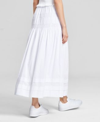 Women's Tie-Waist Lace-Inset Maxi Skirt, Exclusively at Macy's  