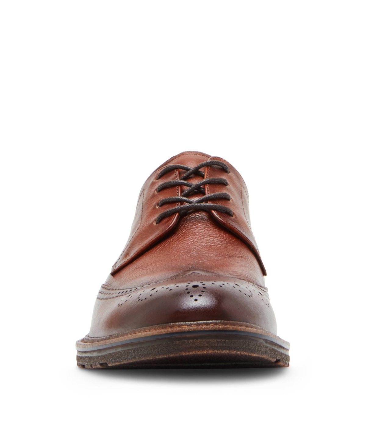 Steve Madden Hoxton Wingtip Derby In Tan Leather