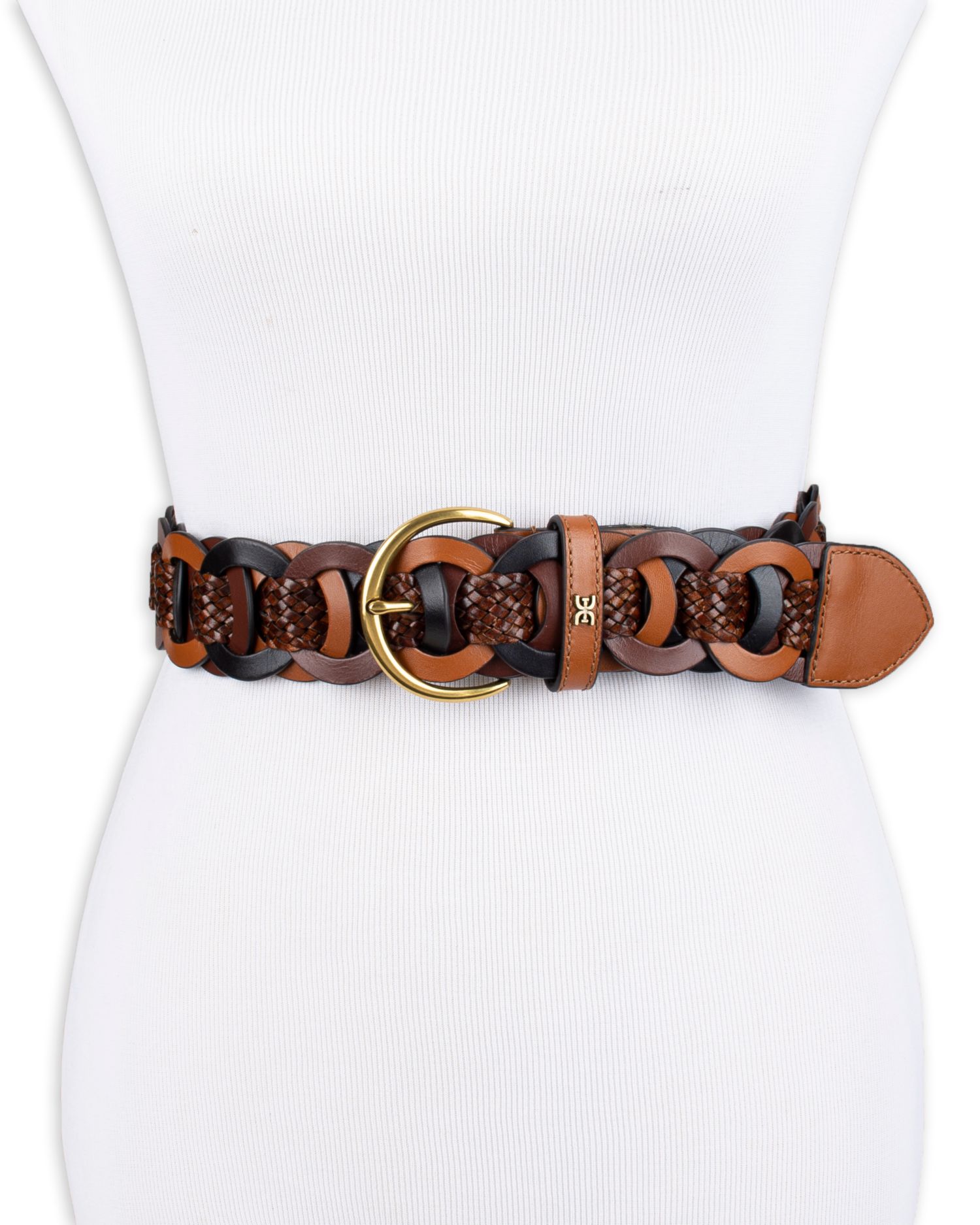 Women's Casual Woven Linked Genuine Leather Belt