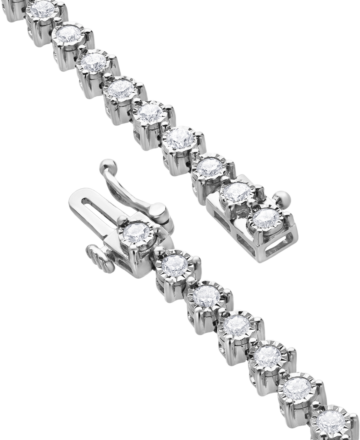 Macy's Diamond Bezel Tennis Bracelet (2 Ct. T.w.) In 14k White Gold In White Gold