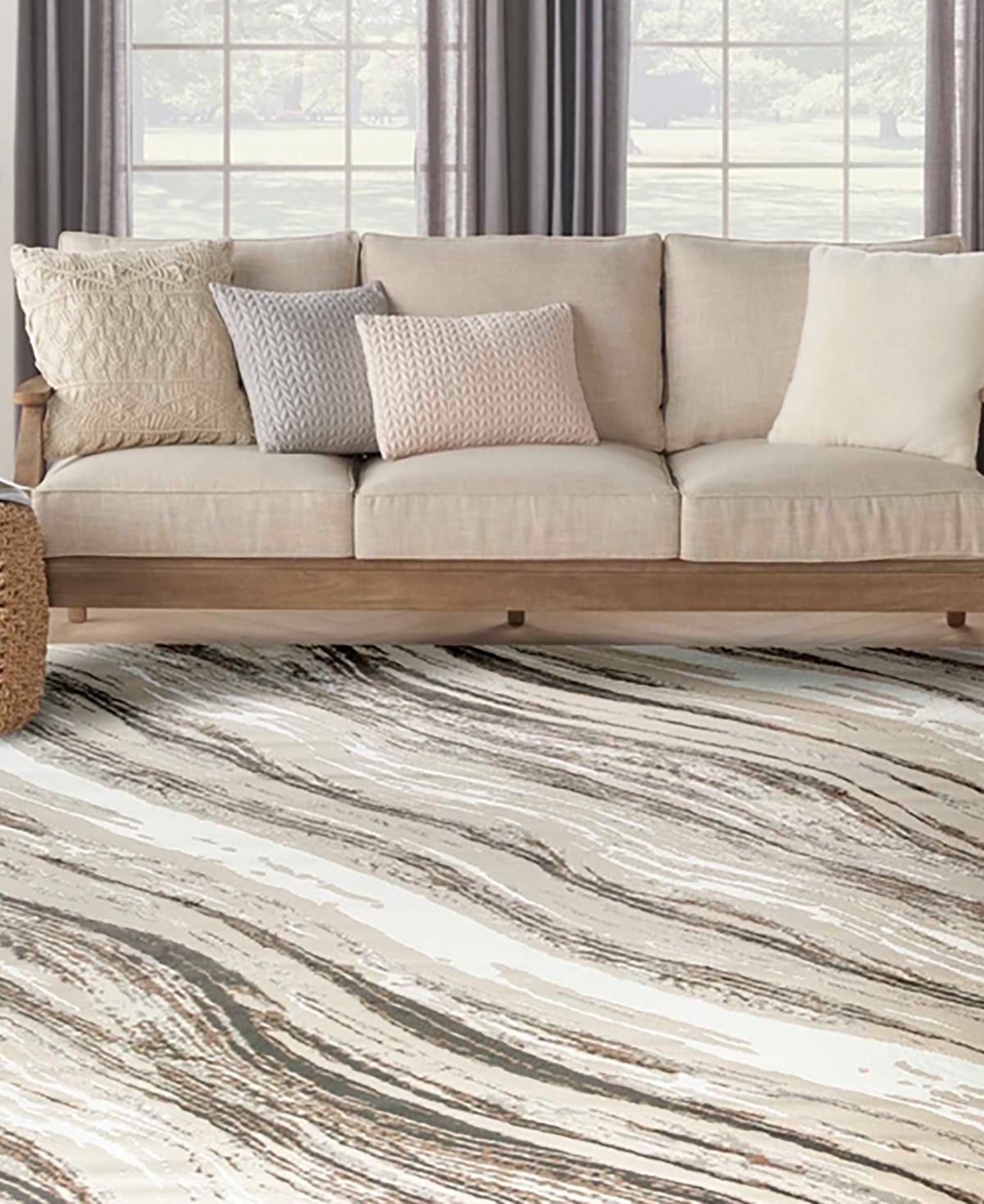 Nourison Home Trends Sut05 7'10"x9'10" Area Rug In Beige,gray