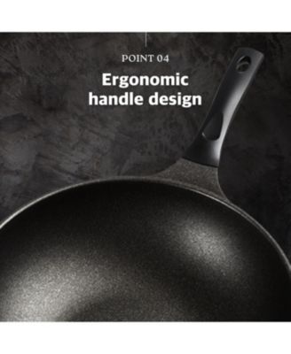 Kproduct4u 12.6" Prime Titanium Stone Coating Wok Pan, Black