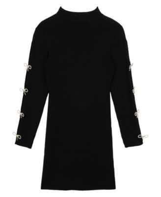 Sｔｅｌｌａ ８８ Stella 88 Big Girls Rhinestone Bows Rib Knit Dress - Macy's