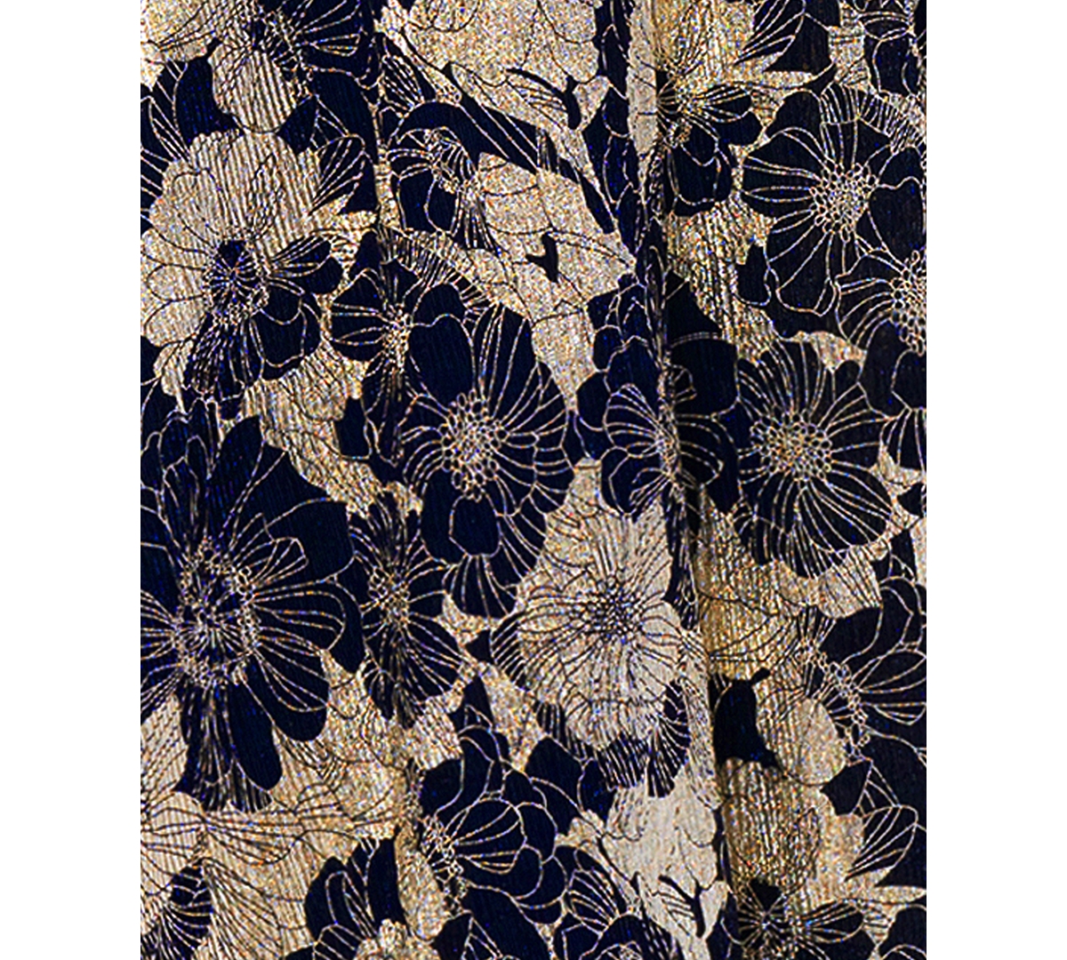 BETSY & ADAM PLUS SIZE FLORAL FOIL PRINT HALTER-NECK GOWN 