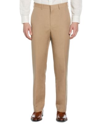 Men's Linen Blend Flat Front Pant