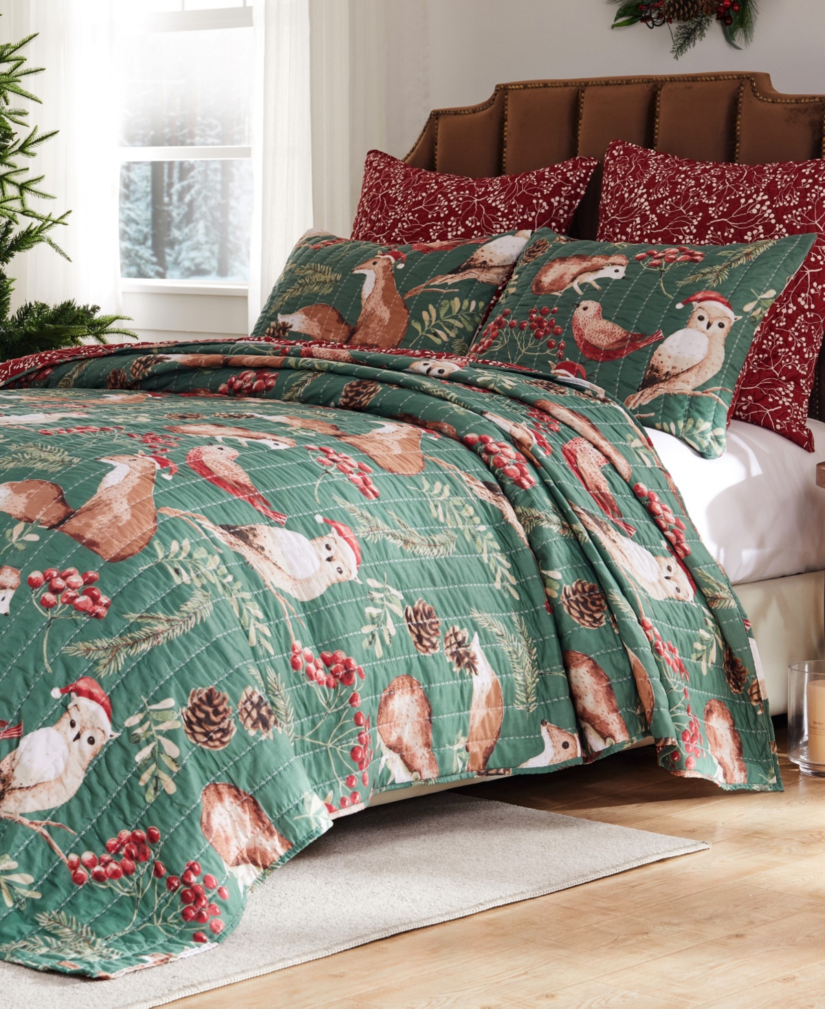 Greenland Home Fashions Willow Holiday 2-pc. Quilt Set, Twin/twin Xl In Holiday
