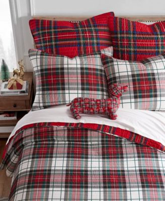 Levtex Spencer Plaid Reversible Bedspreads In Red