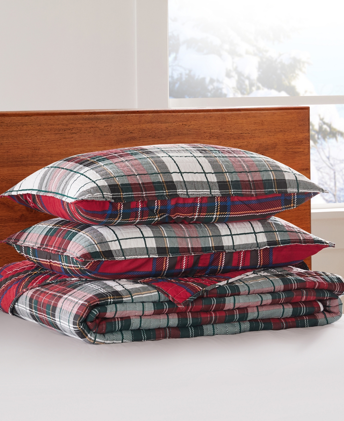 Levtex Spencer Plaid Reversible Bedspreads In Red