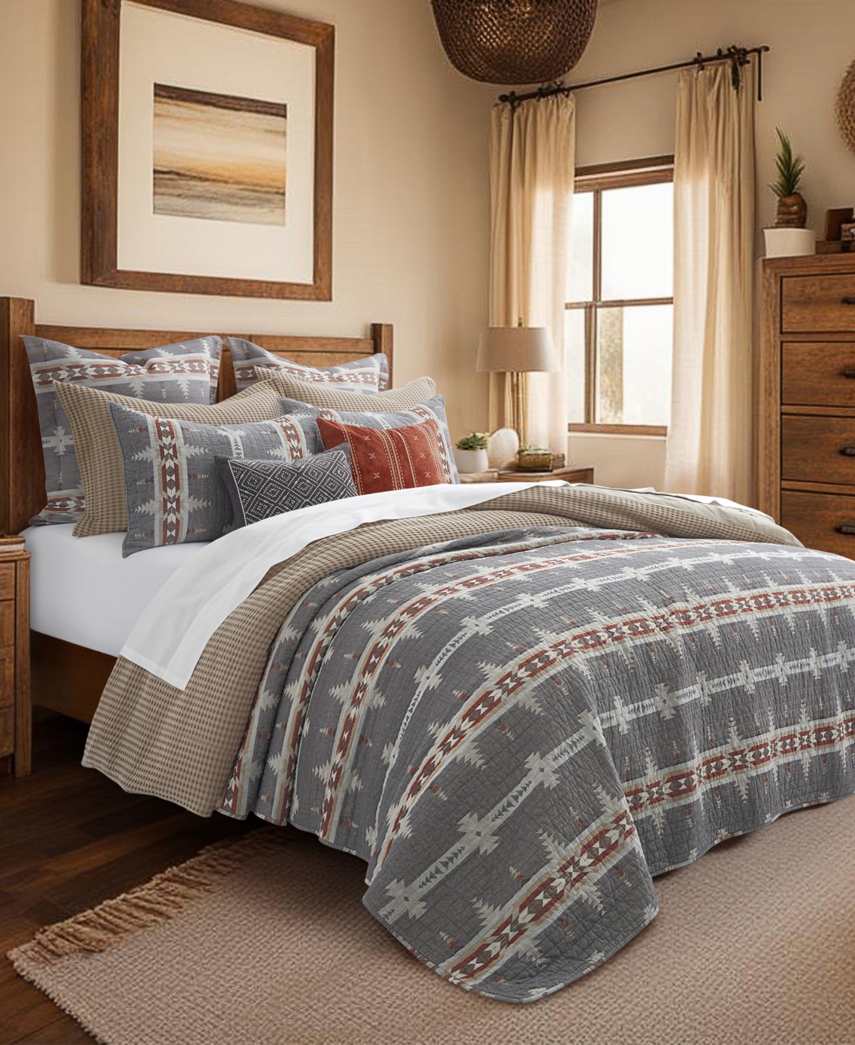 Levtex Corrales Reversible 3-pc. Comforter Set, King/california King In Grey