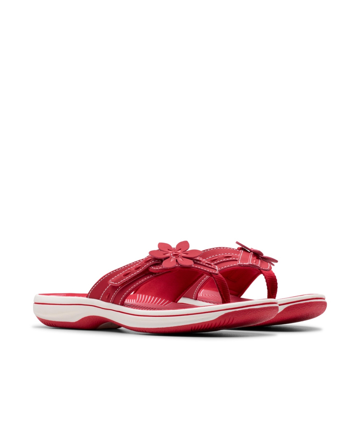 Clarks Cloudsteppers Women's Breeze Opal H Slip-on Sandals In Cherry Synthetic