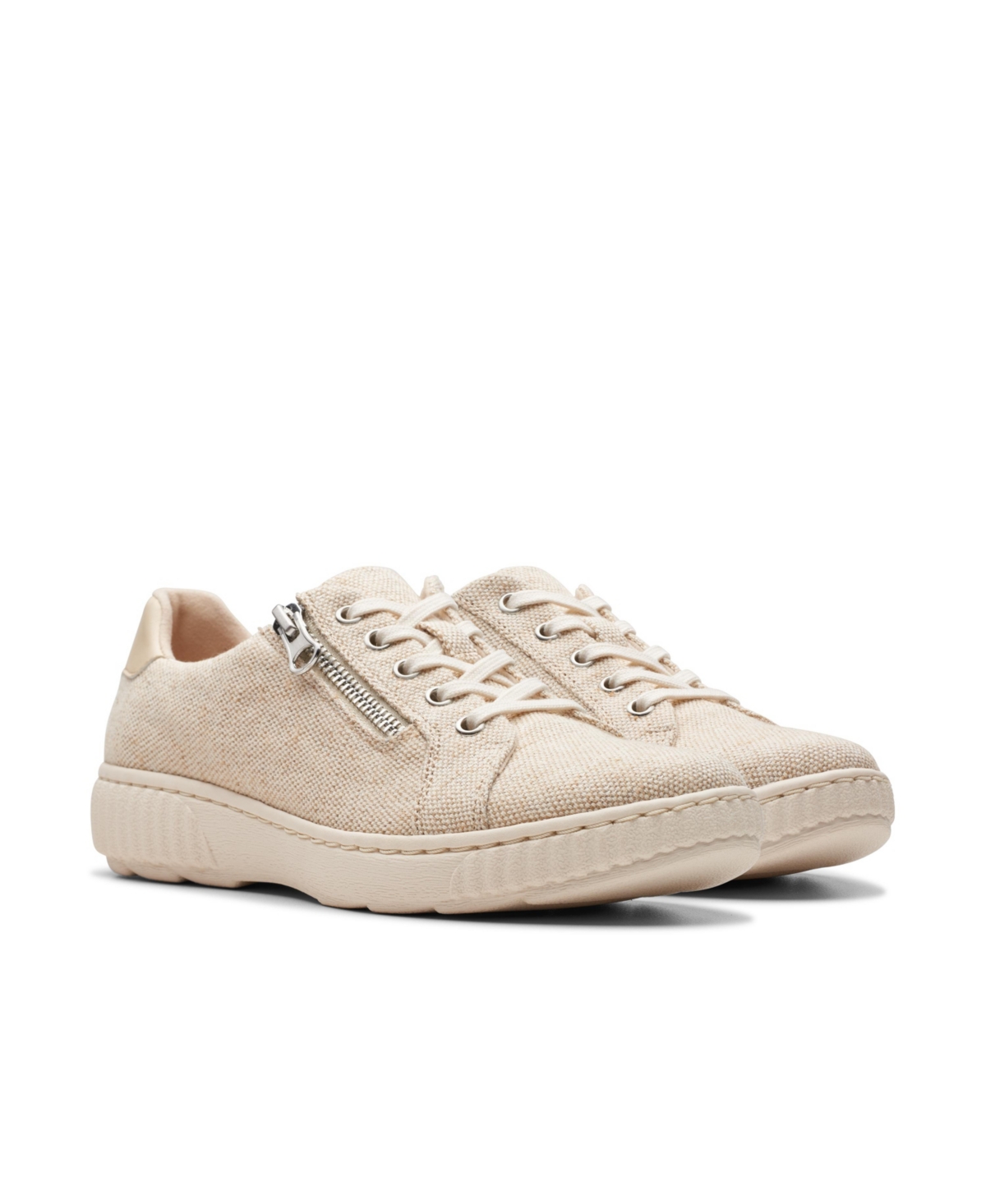 Clarks Caroline Echo In Beige Textile In Natural Textile