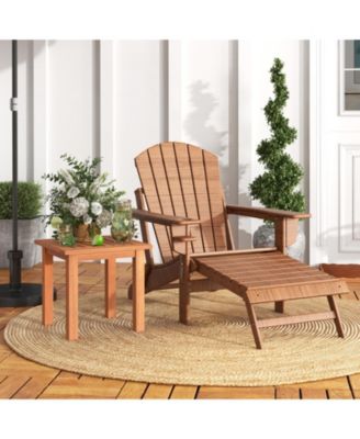 Patio Hardwood Square Side Table with Slatted Tabletop