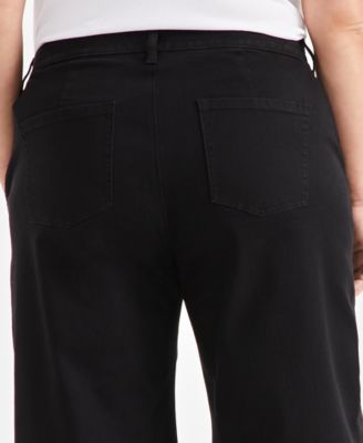 Plus Size Wide-Leg Cropped Jeans