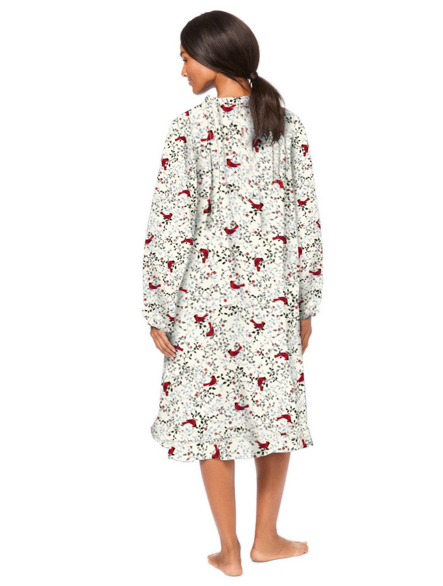 Women's Only Necessities Cotton Flannel Print Short Gown