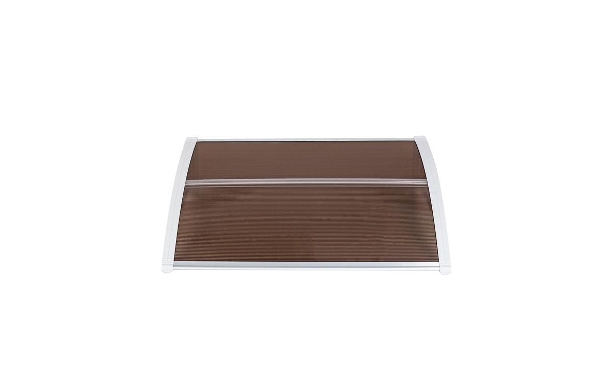 Slickblue Ht-100 x 80 Household Door & Window Rain Cover – Durable Eaves Board with White Holder - Brown