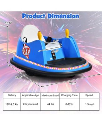 12V Kids Ride On Bumper Car 360-Degree Spin Race Toy with Remote Control