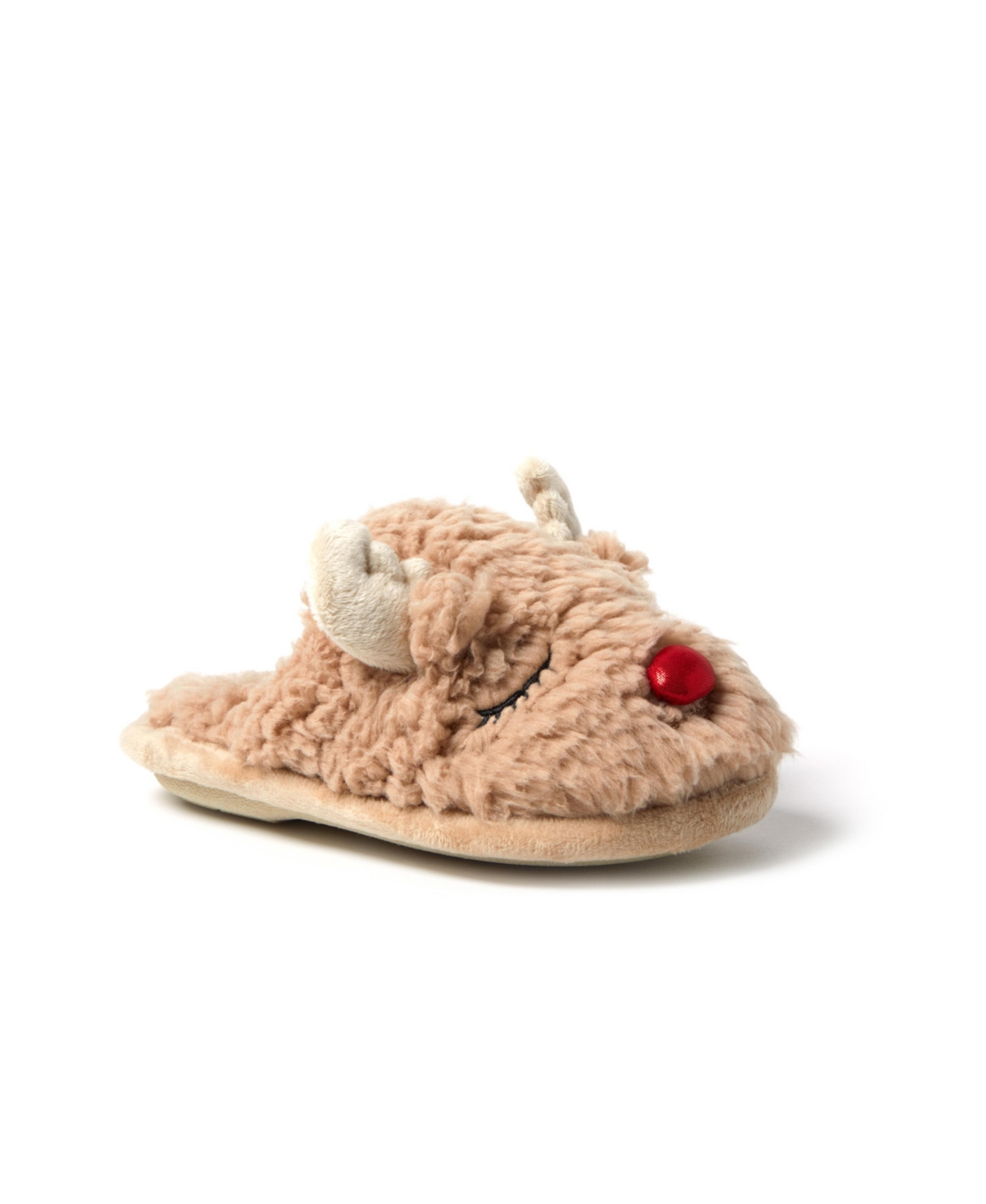 Dearfoams Kids Holiday Christmas Reindeer Scuff Slipper