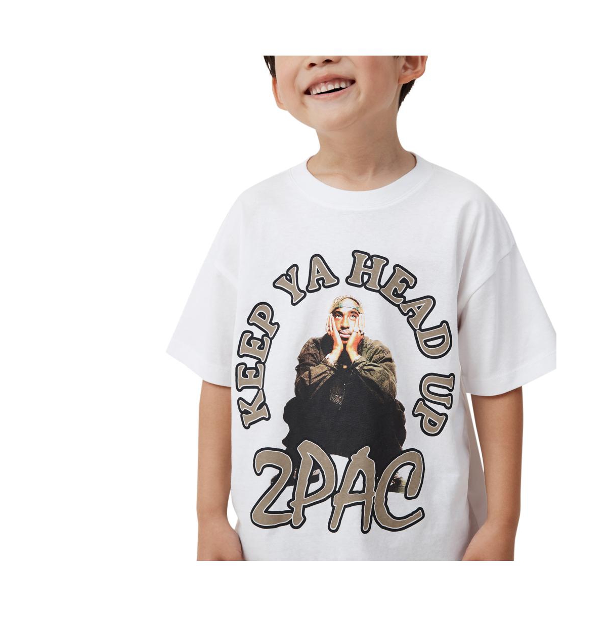 Cotton On Boys Little/Big License Drop Shoulder Short Sleeve Tee -tupac keep ya head up