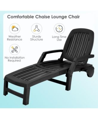 Adjustable Patio Sun Lounger with Weather Resistant Wheels