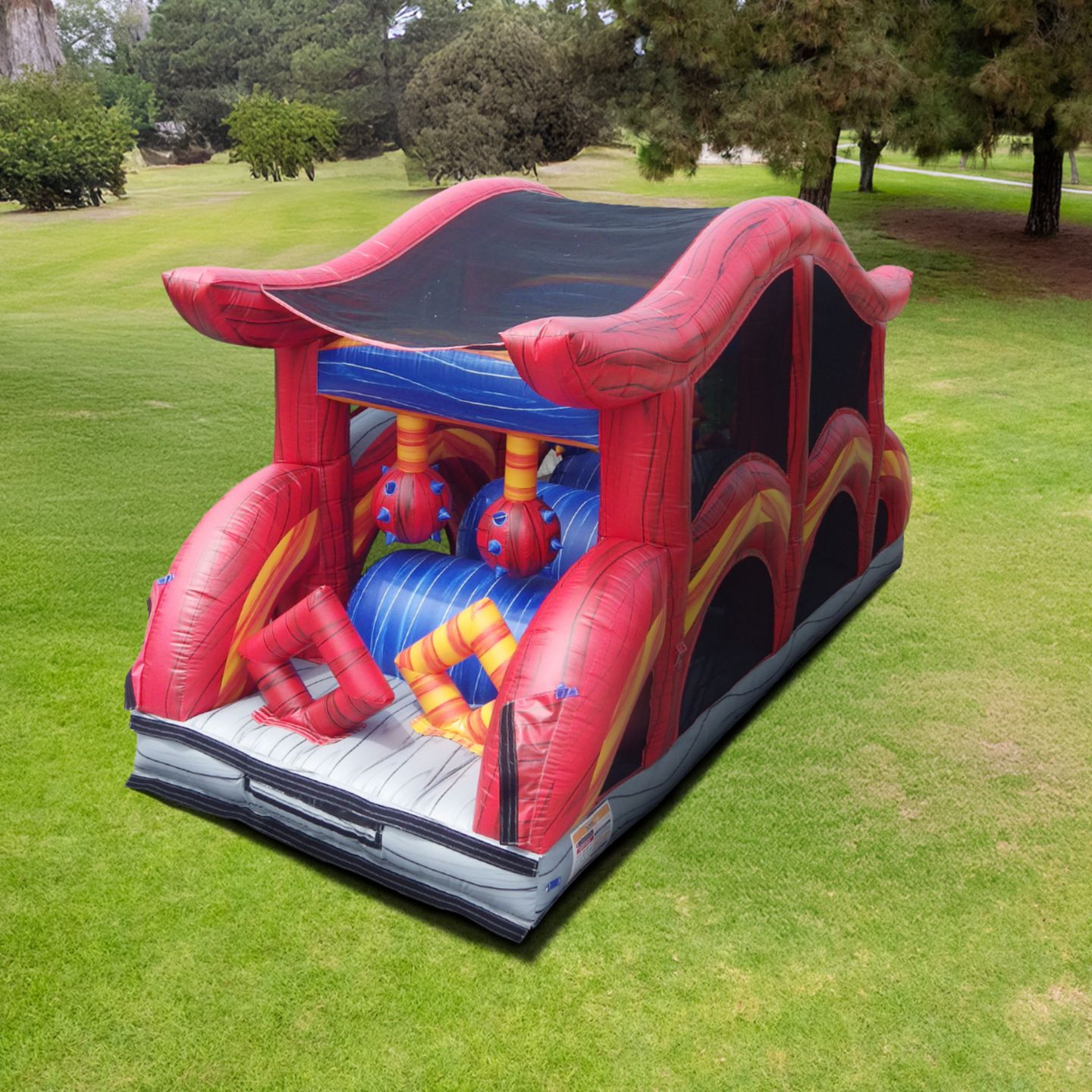 Детская игрушка Jumporange Shadow Inflatable Obstacle Course Bounce House with Slide, Commercial Grade, Up to 4 Participants, от 3 лет, цвет: Красный / Жёлтый — фото 6
