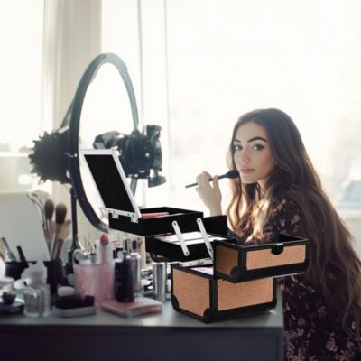 Makeup Train Case Cosmetic Organizer