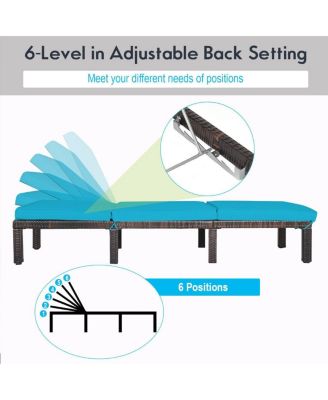 Paito Wicker Chaise Lounger with Adjustable Backrest