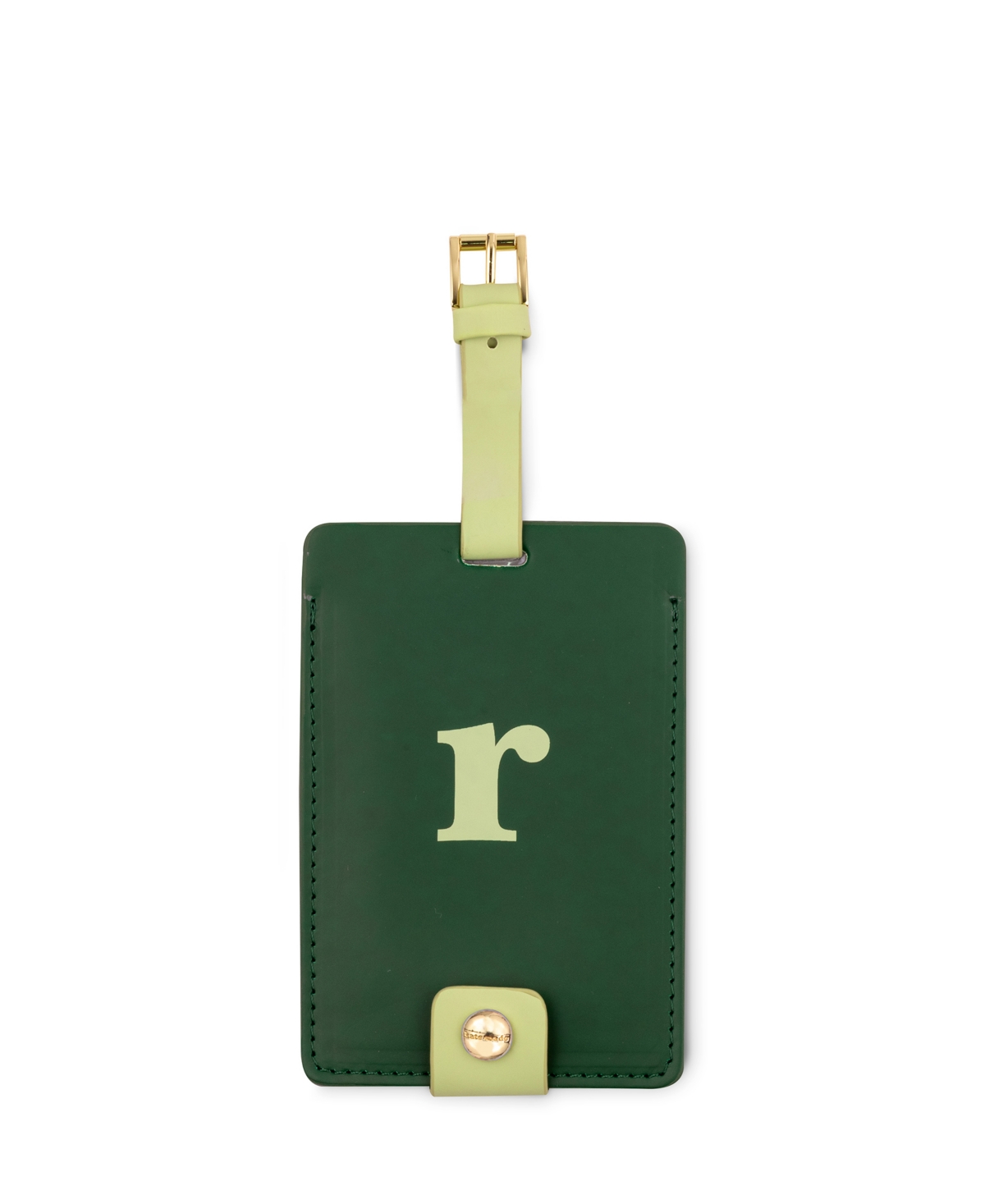 New York Just Mine Initial Luggage Tag, R - Green