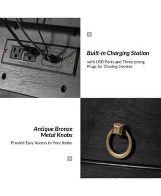 1 PC Solid Wood Spindle Legs Mauro Traditional 3-Drawer Nightstand