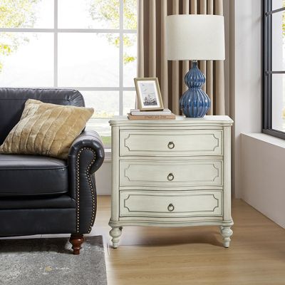 Mauro Traditional 3-Drawer End Table with Solid Wood Spindle Legs