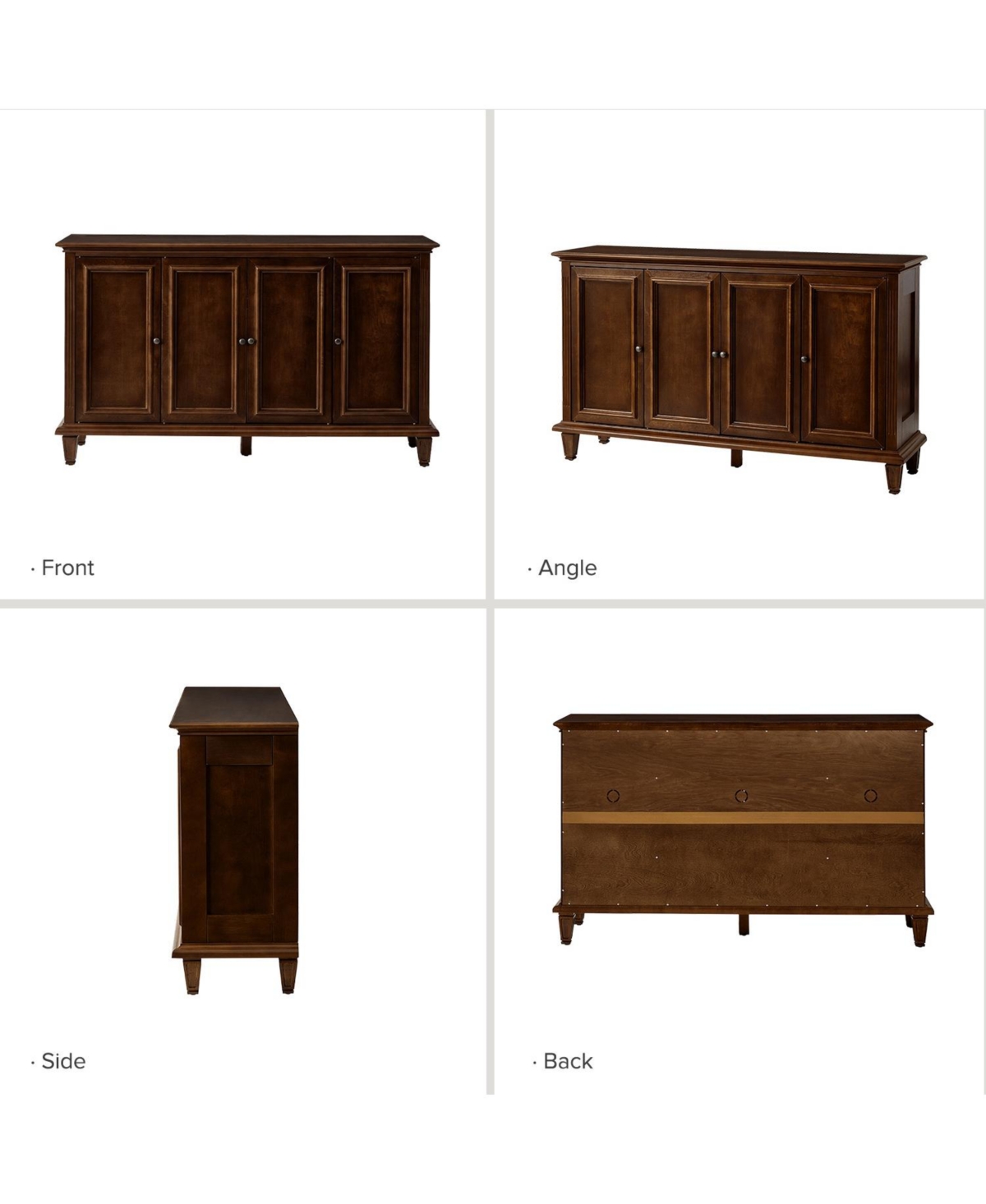Hulala Home Rory Traditional Wide Sideboard with Wine Bottle Storage with Adjustable Shelves