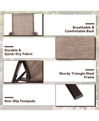 2 Pieces Patio Outdoor Dining Chair with Armrest