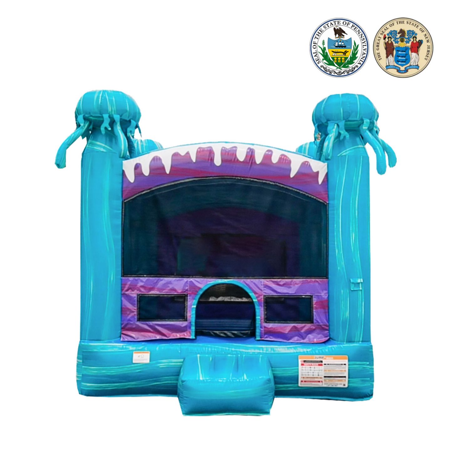 Детская игрушка Jumporange Electric 13' x 13' Commercial Grade Bounce House with Basketball Hoop, for Up to 6, Ages 5-12 — фото 1
