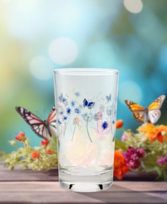 Breezy Floral Juice Glasses, Set of 4