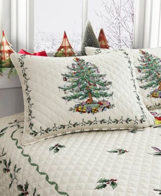 Spode Christmas Tree Reversible 3-Pc. Quilt Set, King