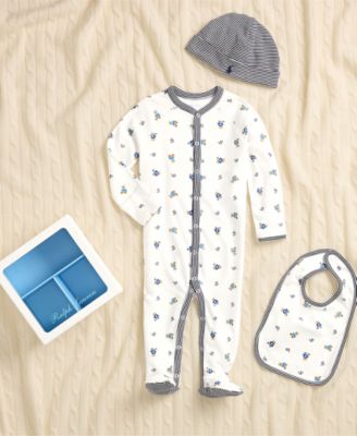 Baby Boys Polo Bear Cotton 3 Piece Gift Set