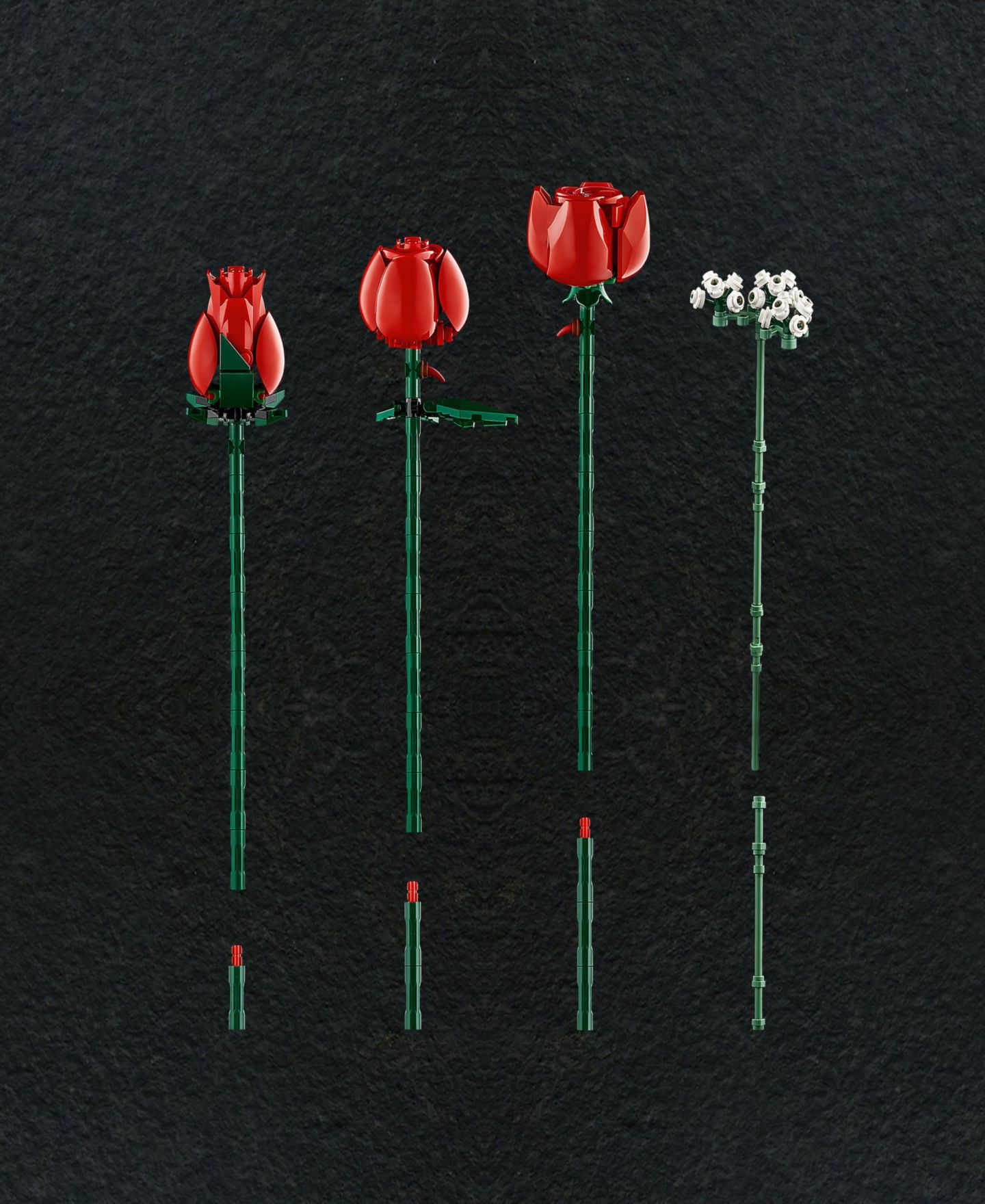 Детские конструкторы LEGO® Icons Bouquet of Roses Build and Display Set 10328, 822 Pieces — фото 5