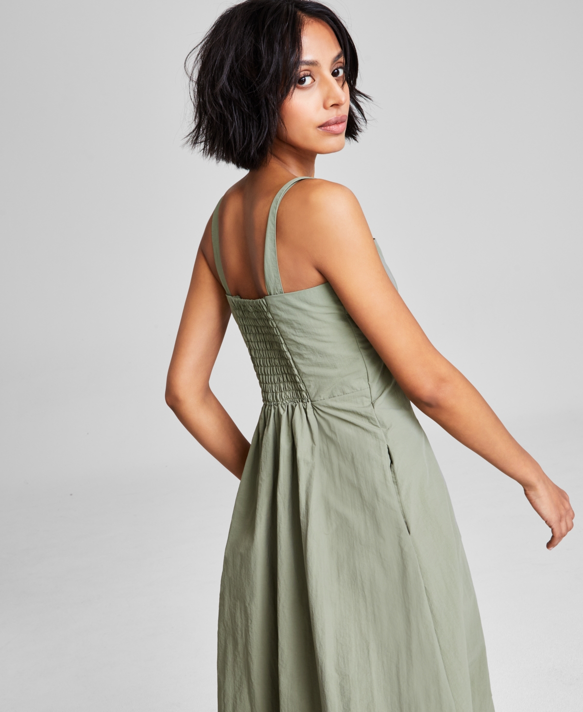 AND NOW THIS WOMEN'S SQUARE-NECK NYLON MIDI DRESS, EXCLUSIVELY AT MACY'S 