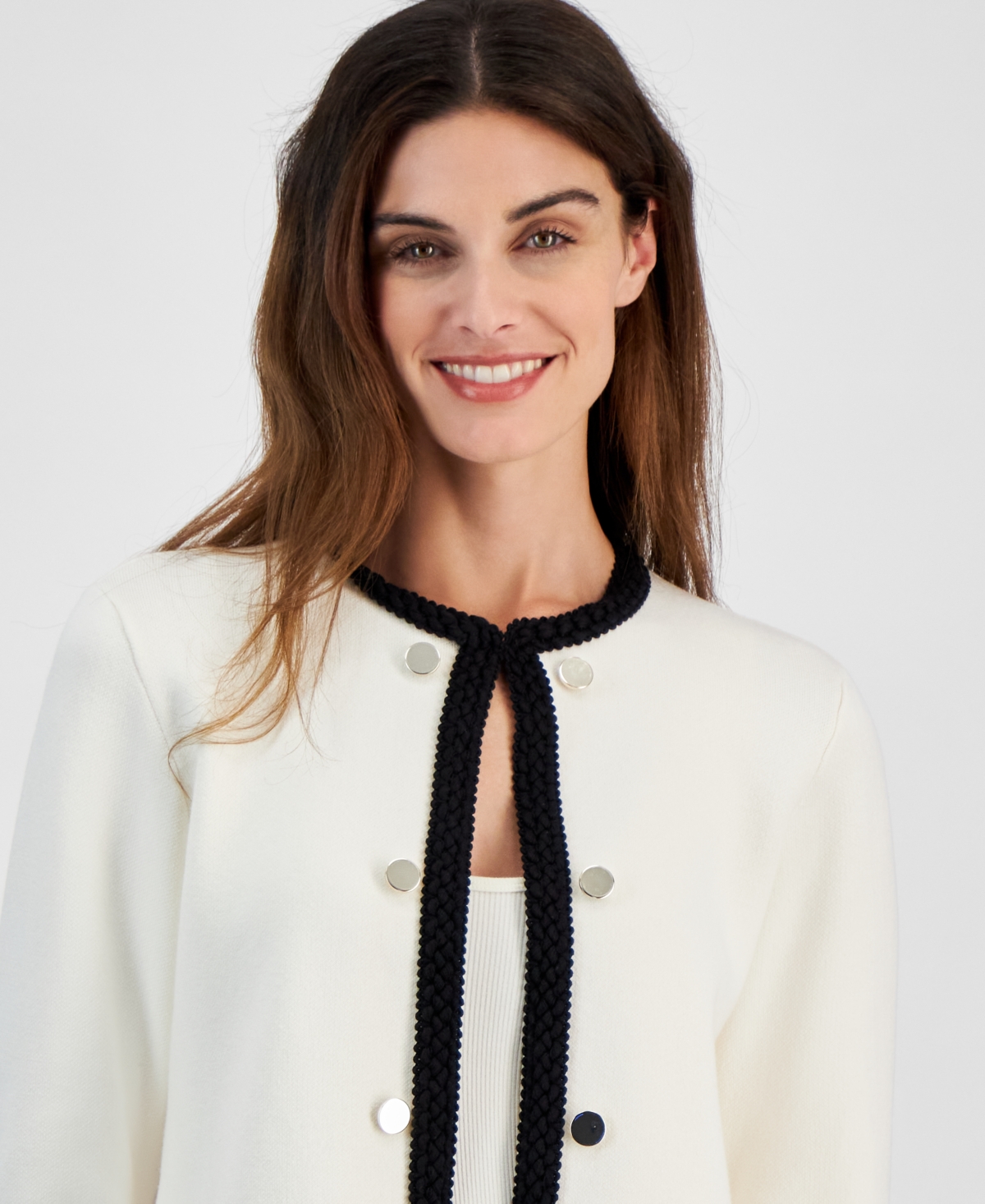 Anne Klein Women's Open-Front Cardigan - Anne Black