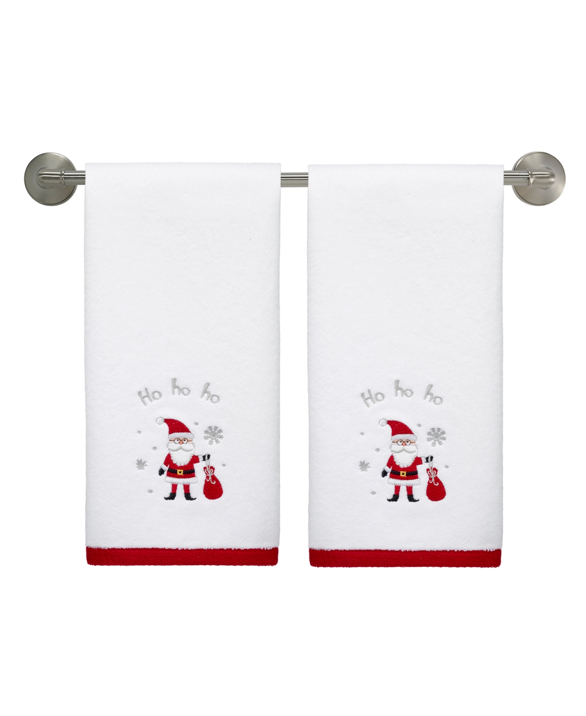 Avanti Ho Ho Ho Cotton Hand Towel, 28" X 16" In White